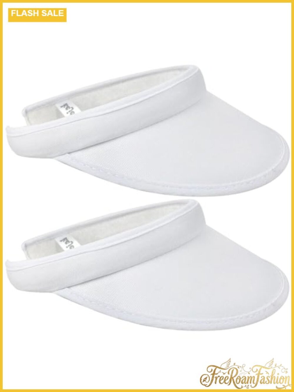 2 Pack Clip-On Sun Visor Hats Wide Brim Golf Tennis